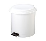 Pattumiera a pedale Ruf - PP - 12 L - diametro 27 cm - altezza 34 cm - bianco - Medial