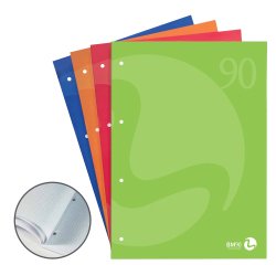 Blocco notes BM90 - A4 - collato lato lungo - 1 rigo - 50fg - 90gr - 4fori - copertina 250gr - BM