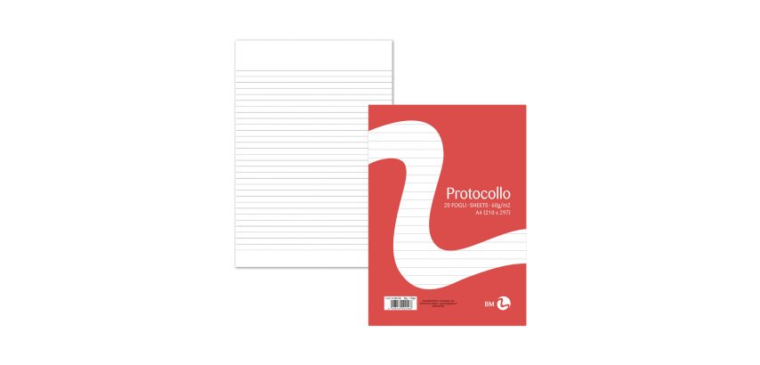 Foglio protocollo - A4 - 1 rigo - 60 gr - BM - conf. 20 pezzi