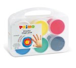 Ditacolor colori a dita - 100ml  - c/pennello - Primo - valigetta 6 colori