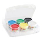 Ditacolor colori a dita - 100ml  - c/pennello - Primo - valigetta 6 colori