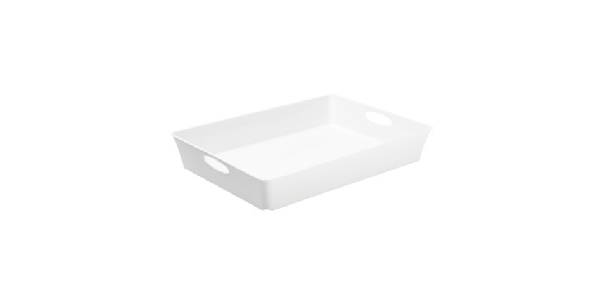 Vassoio multiuso Living Box - 37,5 x 26,6 cm - altezza 6 cm - bianco - Rotho