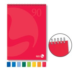 Blocco notes Color - spiralato lato corto - 5mm - 210 x 297mm - 90gr - 50 fogli - BM