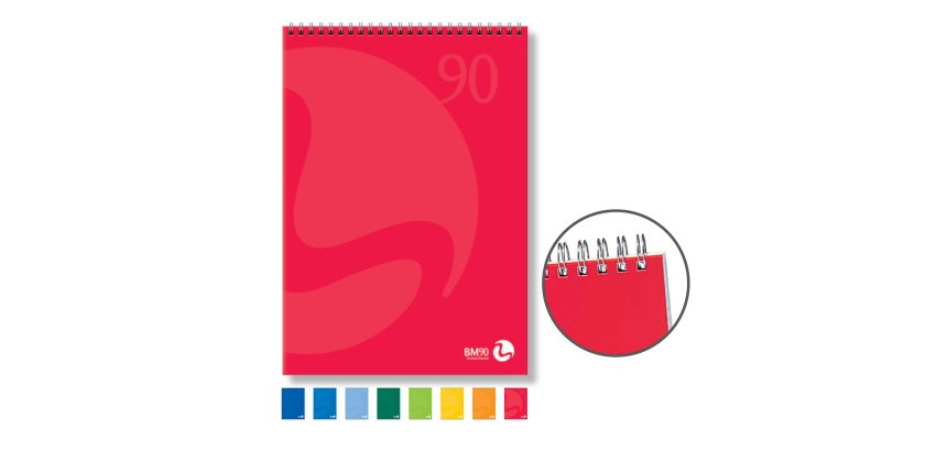 Blocco notes Color - spiralato lato corto - 5mm - 210 x 297mm - 90gr - 50 fogli - BM