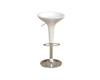 Sgabello bar - ABS/acciaio cromato - 35x45x55/78 cm - bianco - Serena Group
