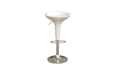 Sgabello bar - ABS/acciaio cromato - 35x45x55/78 cm - bianco - Serena Group