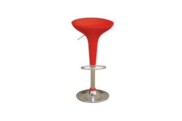 Sgabello bar - ABS/acciaio cromato - 35x45x55/78 cm - rosso - Serena Group