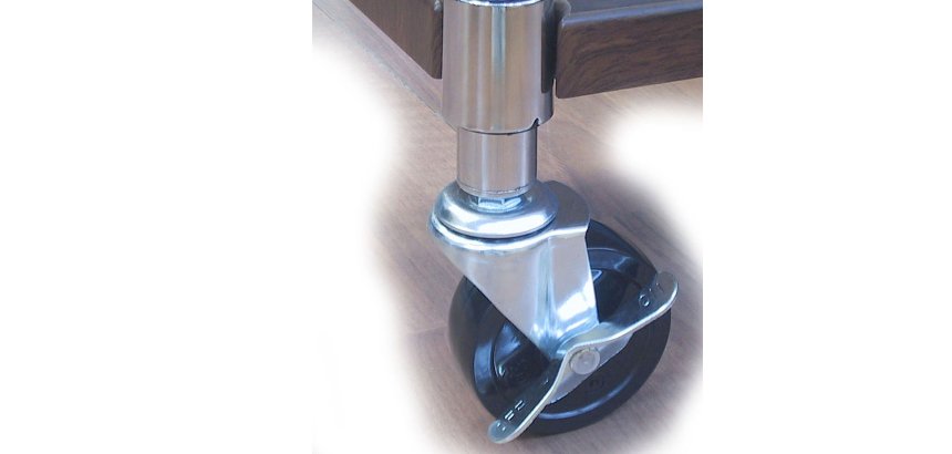 Set Archimede Light - 4 ruote per librerie - metallo e plastica - cromato - Serena Group