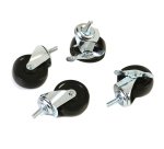 Set Archimede Light - 4 ruote per librerie - metallo e plastica - cromato - Serena Group