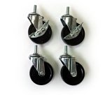 Set Archimede Light - 4 ruote per librerie - metallo e plastica - cromato - Serena Group