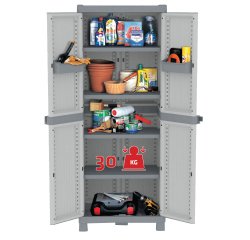 Armadio Domino Wave - Base 2700 UW - 2 ante - 70 x 43,8 x 181,8 cm - PPL - grigio - Terry