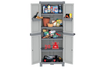 Armadio Domino Wave - Base 2700 UW - 2 ante - 70 x 43,8 x 181,8 cm - PPL - grigio - Terry