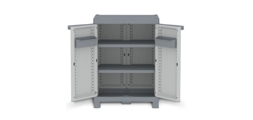 Armadietto Domino Wave - Base 700UW - 2 ante - 70 x 43,8 x 97,6 cm - PPL - grigio - Terry