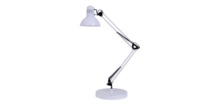 Lampada da tavolo Architect - a fluorescenza - 42 x 39 cm - base diametro 20 cm - 11 W - bianco - Alba
