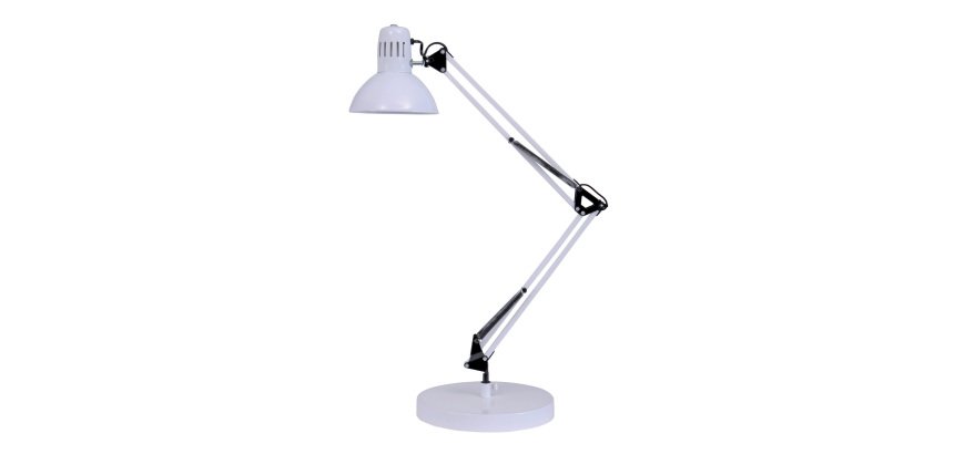 Lampada da tavolo Architect - a fluorescenza - 42 x 39 cm - base diametro 20 cm - 11 W - bianco - Alba