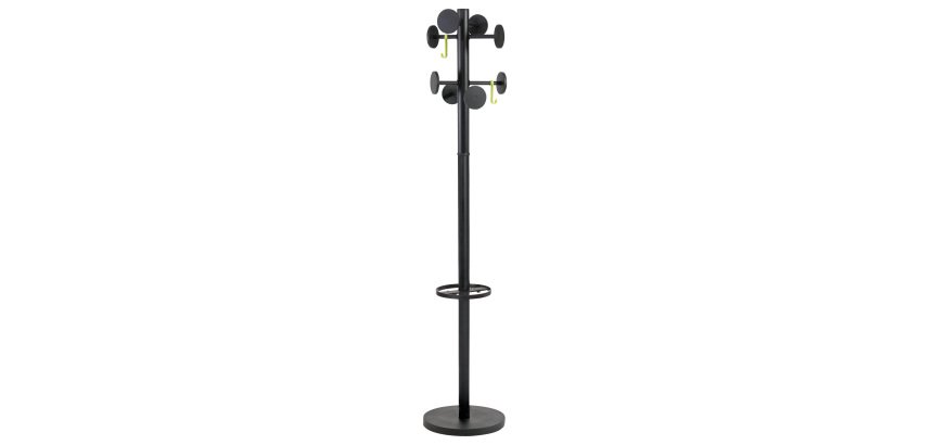 Appendiabiti Stand3 - 8 posti - 175 x 37 cm - nero - Alba