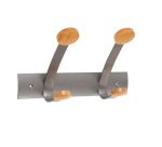 Appendiabiti da muro - 2 posti - 30 x 11,2 x 17,5 cm - metallo/legno - grigio metallo/legno chiaro - Alba