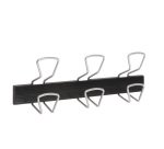 Appendiabiti da muro - 3 posti - 46,5 x 7,2 x 16,5 cm - metallo/ABS - nero/grigio metallizzato - Alba