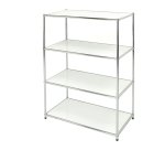 Libreria Easy System - 4 ripiani - acciaio cromato - 80x40x120 cm - bianco - Serena Group