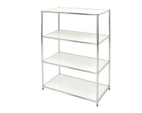 Libreria Easy System - 4 ripiani - acciaio cromato - 80x40x120 cm - bianco - Serena Group