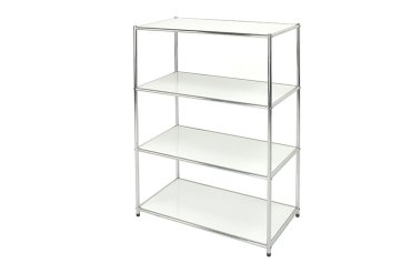 Libreria Easy System - 4 ripiani - acciaio cromato - 80x40x120 cm - bianco - Serena Group