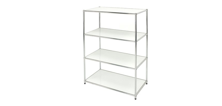 Libreria Easy System - 4 ripiani - acciaio cromato - 80x40x120 cm - bianco - Serena Group