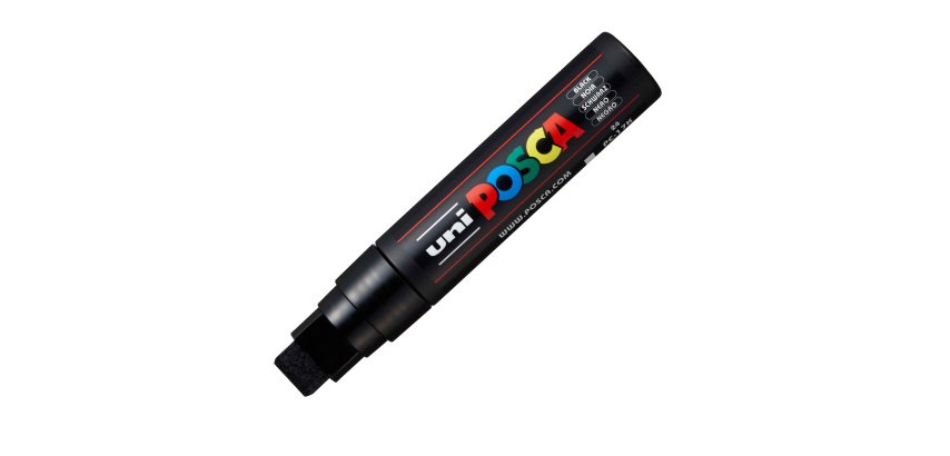 Marcatore a base d'acqua Uni Posca PC17K - punta extra large a scalpello 15,0mm - nero - Uni Mitsubishi