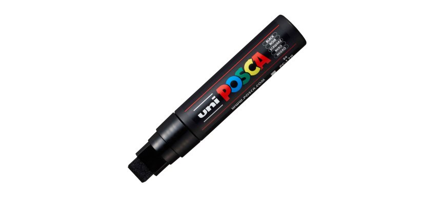 Marcatore a base d'acqua Uni Posca PC17K - punta extra large a scalpello 15,0mm - nero - Uni Mitsubishi