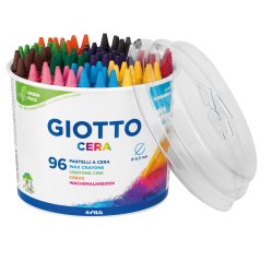 Pastelli cera - lunghezza 90mm con Ø 8,50mm - colori assortiti - Giotto -  barattolo 96 colori
