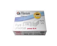 Punti universali - 6/4 - acciaio/zinco cromato - metallo - Titanium - conf. 1000 punti