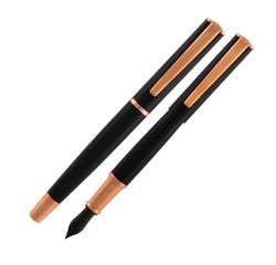 Penna Stilografica Impressa - punta M - nero/rosegold - Monteverde