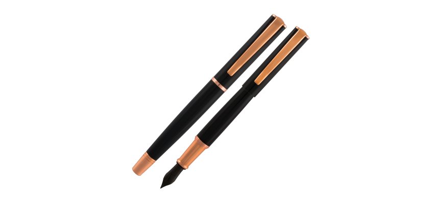 Penna Stilografica Impressa - punta M - nero/rosegold - Monteverde