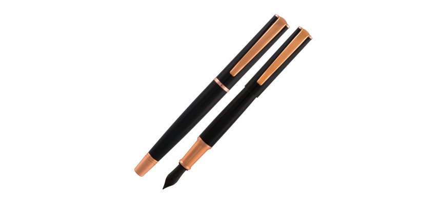 Penna Stilografica Impressa - punta M - nero/rosegold - Monteverde