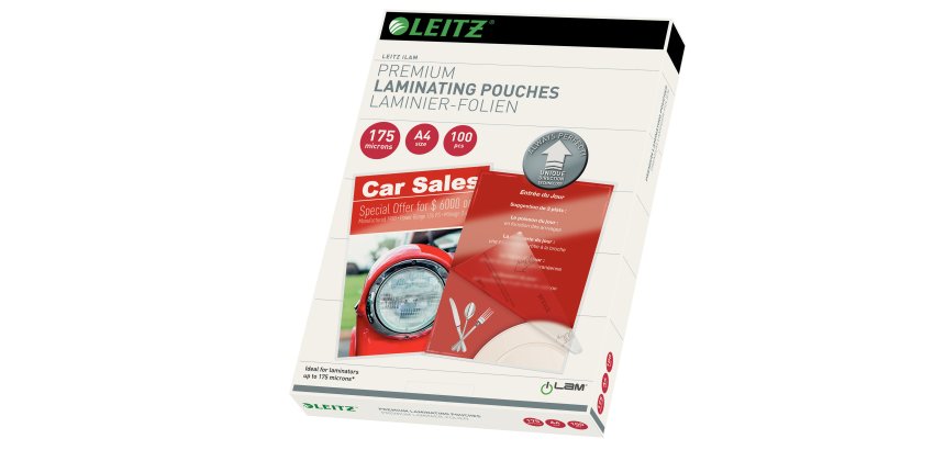Leitz iLAM Ultra-premium Glossy A4 Laminating Pouches with UDT, 175 microns, Pack of 100.