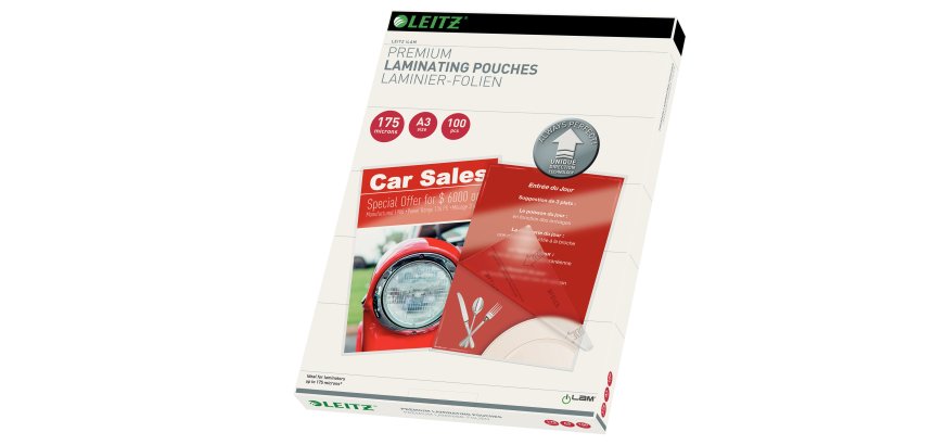 Pouches ILam - A3 - 303x426 mm - 2x175 micron - Leitz - conf. 100 pezzi