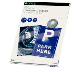 Pouches ILam - A3 - 303x426 mm - 2x250 micron - Leitz - conf. 25 pezzi
