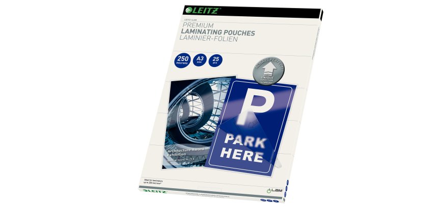 Pouches ILam - A3 - 303x426 mm - 2x250 micron - Leitz - conf. 25 pezzi