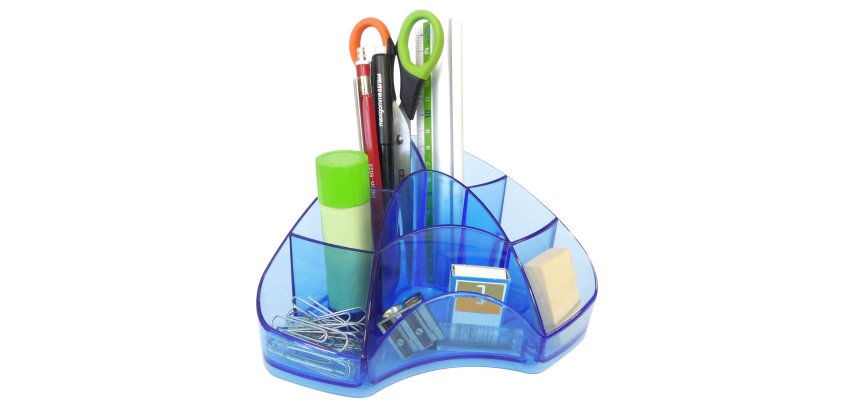 Portapenne Multipot Classic - 14 x 20 x 9 cm - azzurro trasparente - Arda