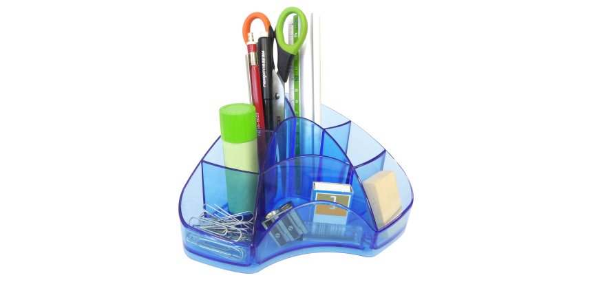 Portapenne Multipot Classic - 14 x 20 x 9 cm - azzurro trasparente - Arda