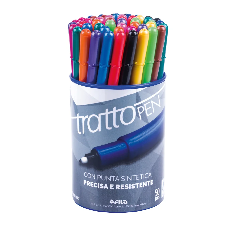 Pennarello fineliner Tratto Pen - tratto 0,5mm - colori assortiti - Tratto  - busta 50 pennarelli su