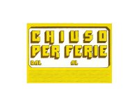 Cartello in cartoncino CHIUSO PER FERIE - 23x32 cm - giallo - CWR