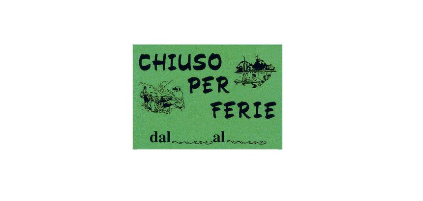 Cartello in cartoncino CHIUSO PER FERIE - 16x23 cm - giallo - CWR
