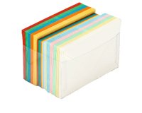 Scatola 100 cartoncini (200gr) + 100 buste (90gr) - arcobaleno - formato 4 - Favini