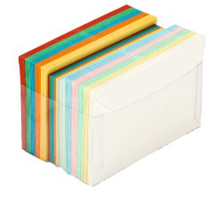 Scatola 100 cartoncini (200gr) + 100 buste (90gr) - arcobaleno - formato 9 - Favini