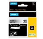 DYMO Rhino Industrial Permanent Polyester Labels | 12mm x 5.5m | Black Print on Metallic | for Rhino & LabelManager Label Makers