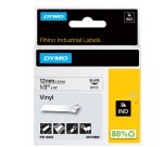Nastro Rhino 18444 - 12 mm x 5,5 mt - vinile - permanente - nero/bianco - Dymo