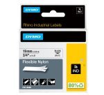 Nastro Rhino 18489 - 19 mm x 3,5 mt - nylon flessibile - nero/bianco - Dymo