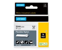 Nastro Rhino 1734524 - 24 mm x 3,5 mt - nylon flessibile - nero/bianco - Dymo