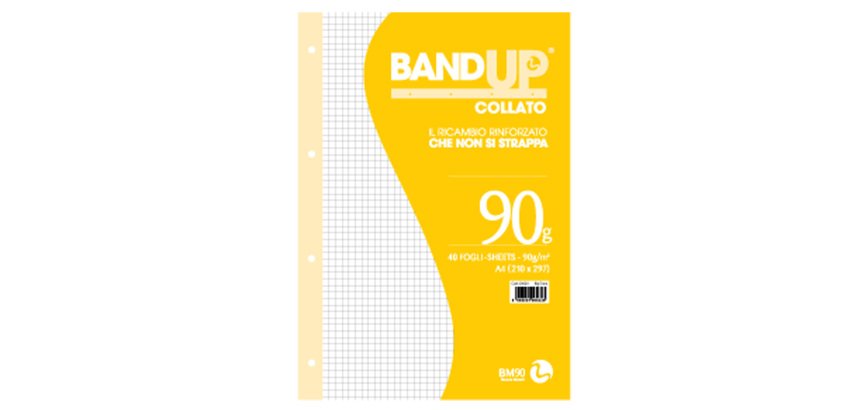 Blocco collato BandUp - A4 - 5mm - 40 fogli - 90gr - fori rinforzati - BM