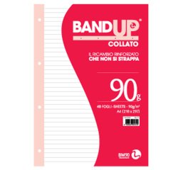 Blocco collato BandUp - A4 - 1 rigo - 40 fogli - 90gr - fori rinforzati - BM